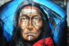 airbrush auf Lederjacke indianer Portrait 